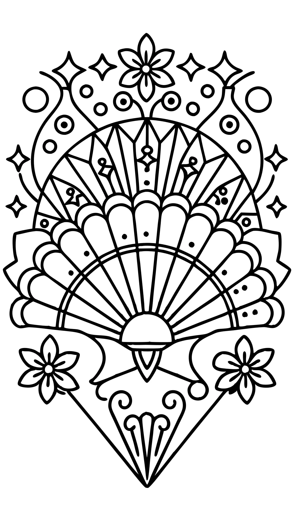 coloring page fan